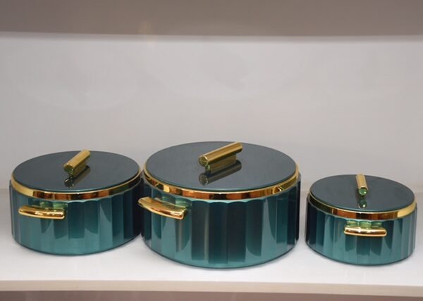 Chauffe-plats par 3 pièces vert