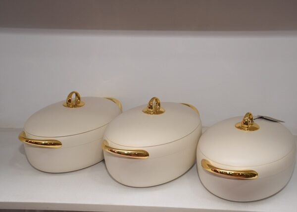 Ensemble de 3 cocottes isothermes Forever blanc